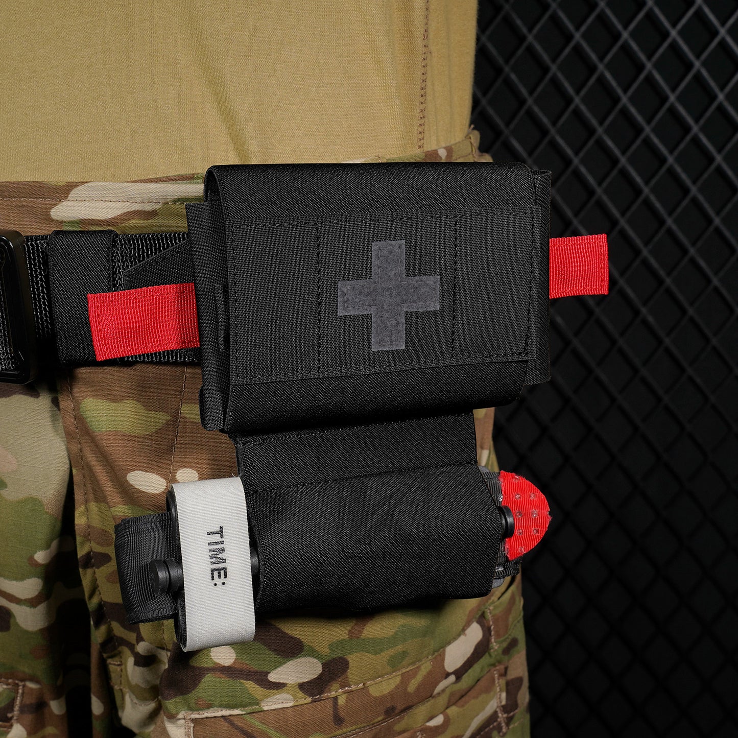 Krydex Tactical Micro Trauma Pouch MED IFAK Kit First Aid Insert Medical Holder Removable Tourniquet Holder MOLLE & Belt Compatible
