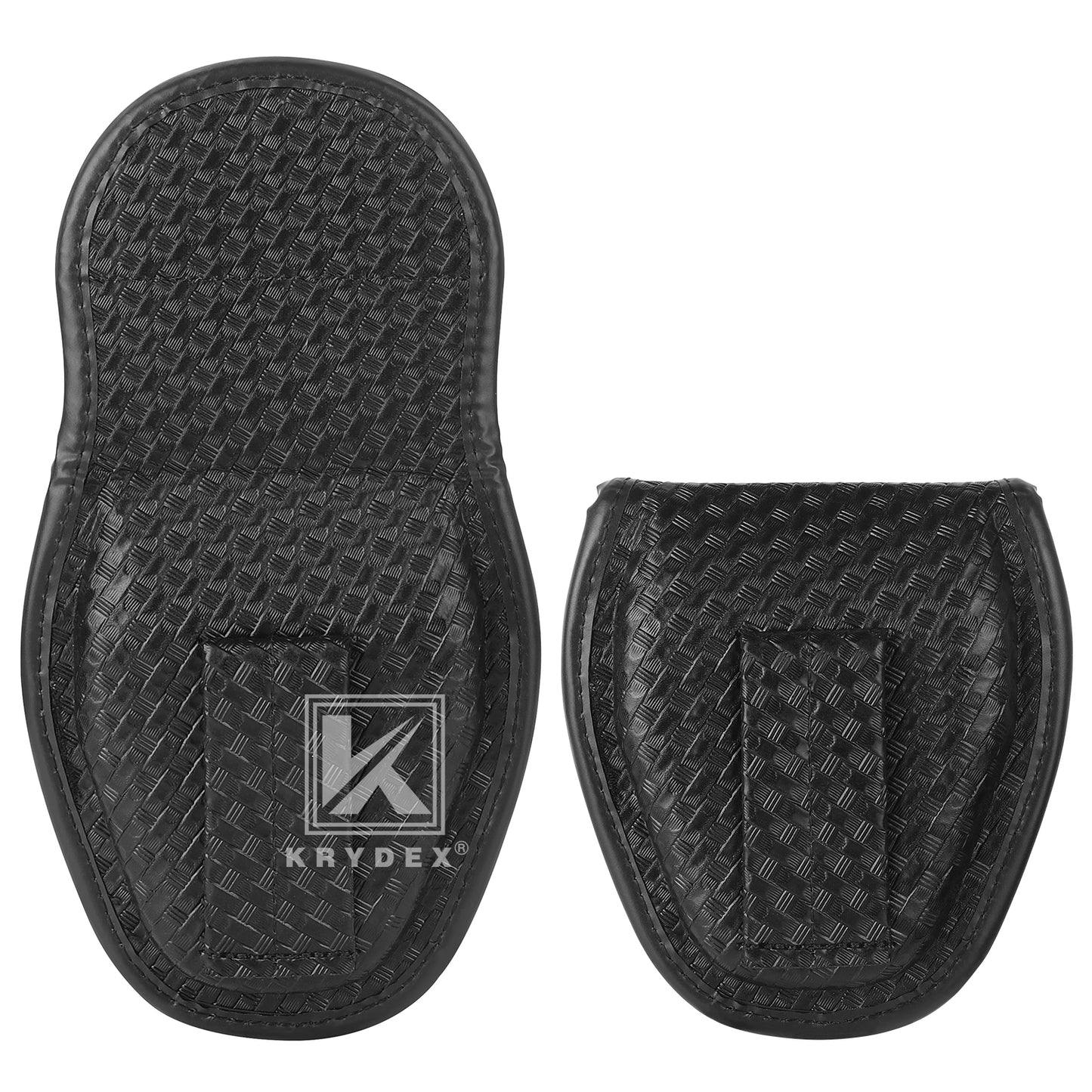 Krydex Double Hidden Snap Basket weave Handcuff Case Pouch Fits 2” & 2.25” Duty Belt For Police Law Enforcement & Security Guard Equipment