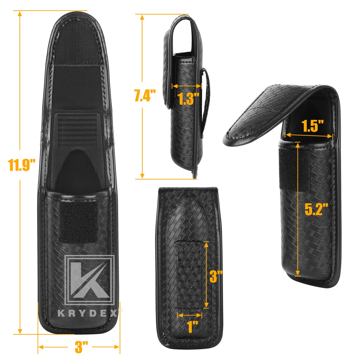 Krydex MK4 Pepper Spray Basket Weave Holder OC Spray Holster for Similar Size Canisters Pouch for Duty Belt Police Security Law Enforcement