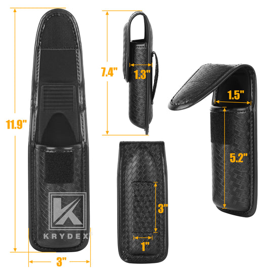 Krydex MK4 Pepper Spray Basket Weave Holder OC Spray Holster for Similar Size Canisters Pouch for Duty Belt Police Security Law Enforcement