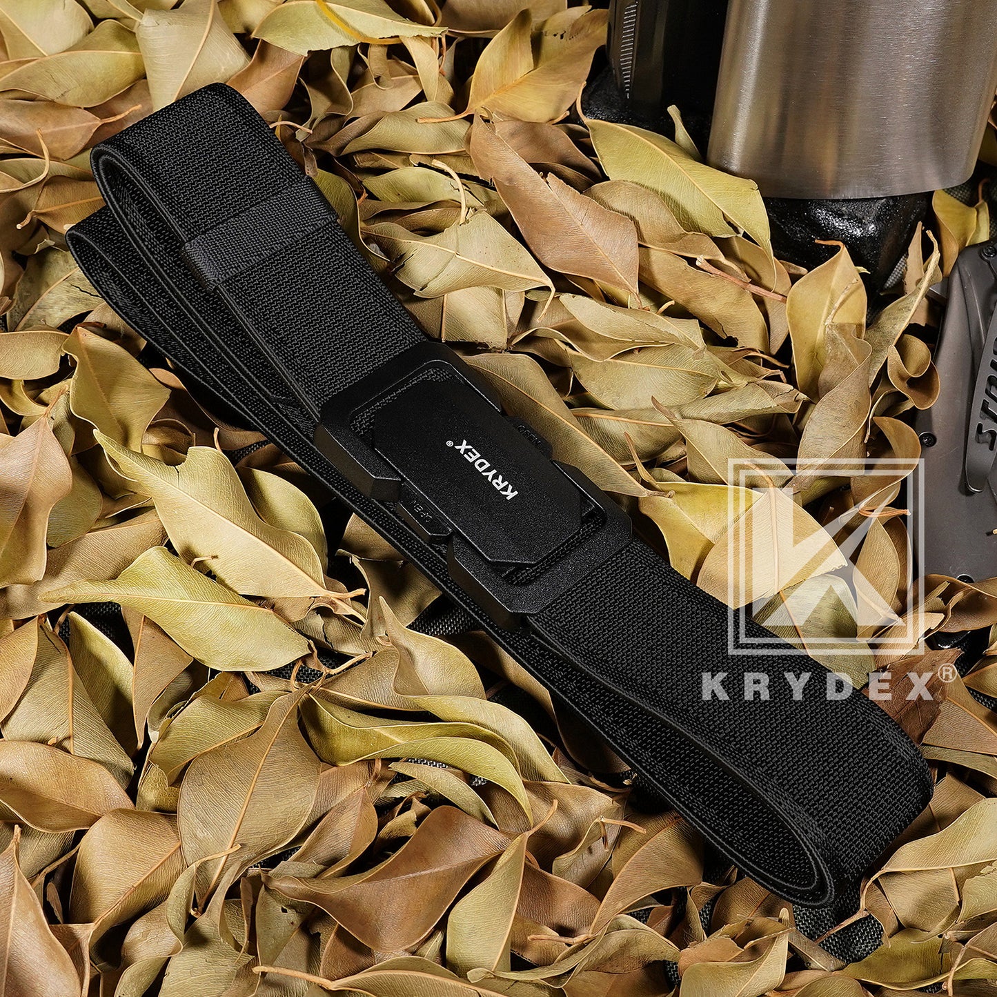 Krydex Tactical Belt Slim Profile Buckle Stretch Nylon Rigger Belt with Quick Release Buckle Heavy Duty for Work EDC Outdoor Duty Belt Jeans Chino Belt