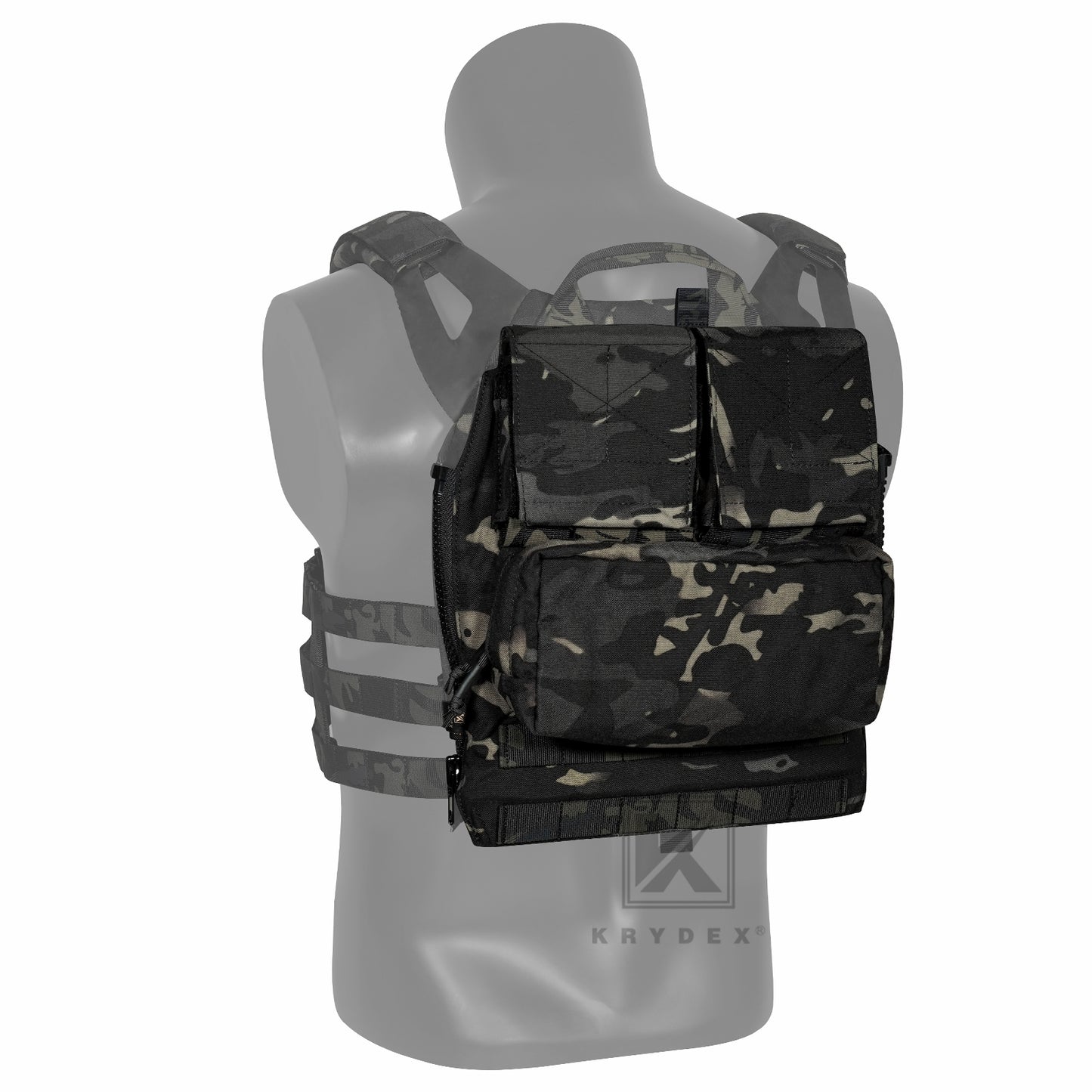 KRYDEX Quick Zip-ON Panel Hydration Pack Platebag Tactical Pouch for CPC JPC2.0 Plate Carrier