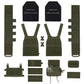 KRYDEX Low Vis Slick Plate Carrier Tactical Vest Body Armor w/MK Micro Fight Chest Rig Set
