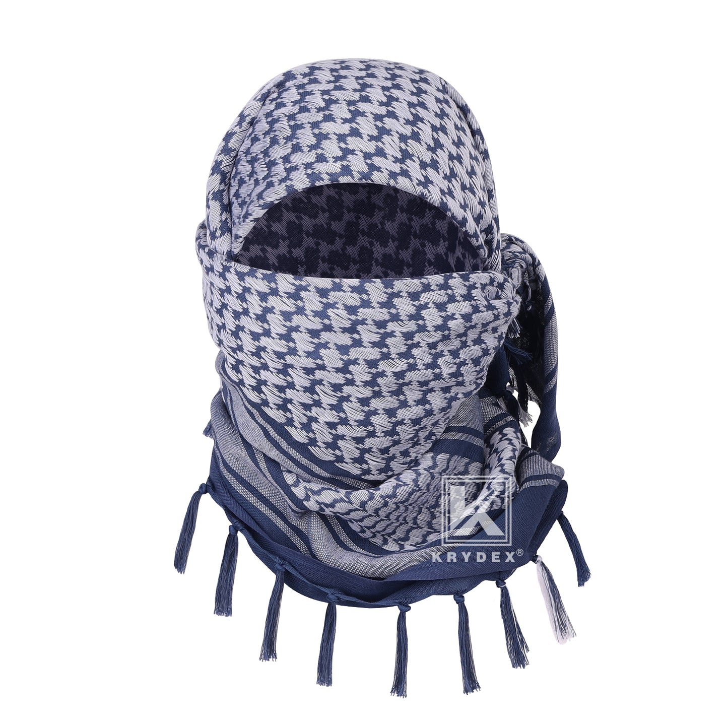 Krydex Tactical Scarf Headwrap Facecover Cotton Shemagh Breathable Balaclava Face Mask Neck Gaiter 43” x 43”