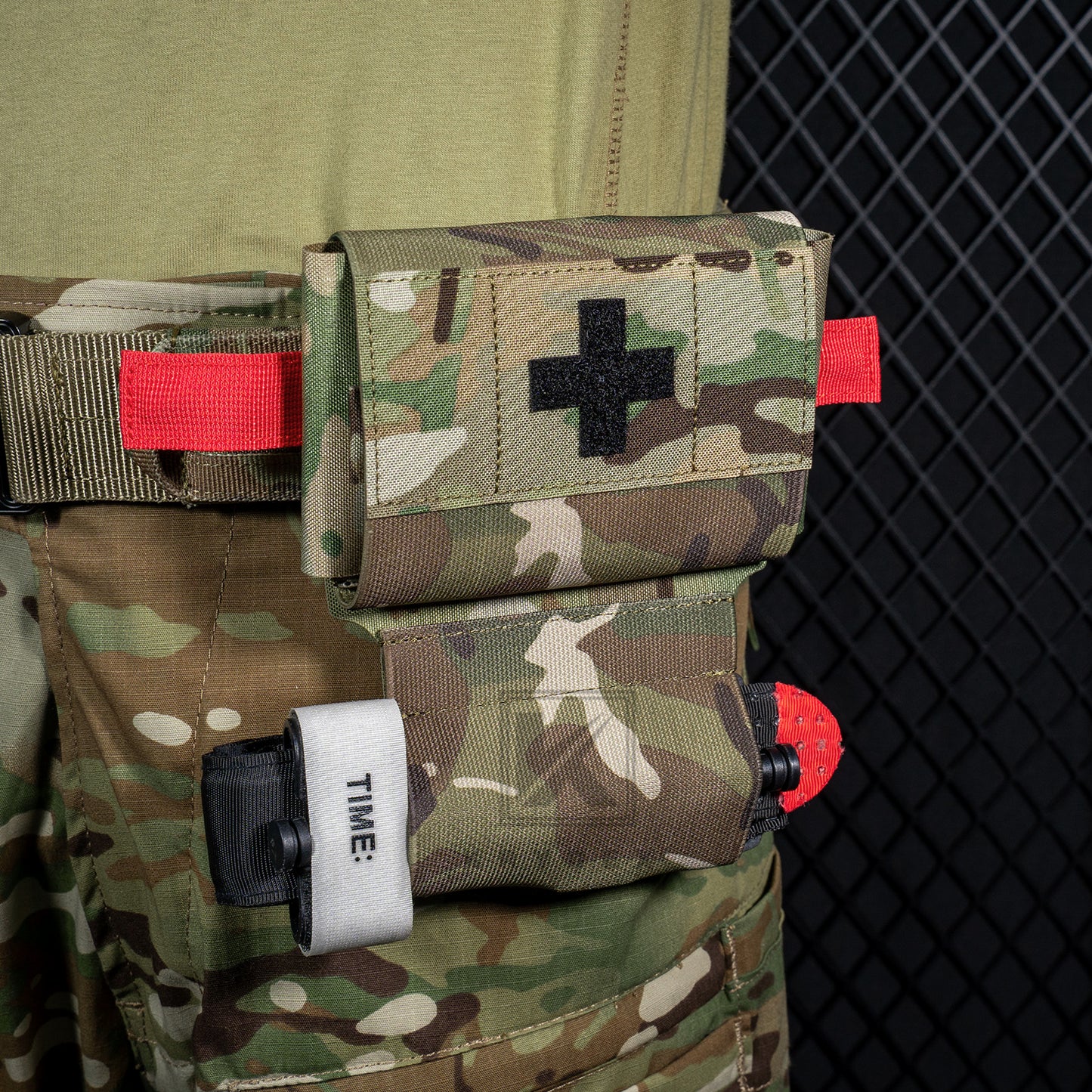 Krydex Tactical Micro Trauma Pouch MED IFAK Kit First Aid Insert Medical Holder Removable Tourniquet Holder MOLLE & Belt Compatible