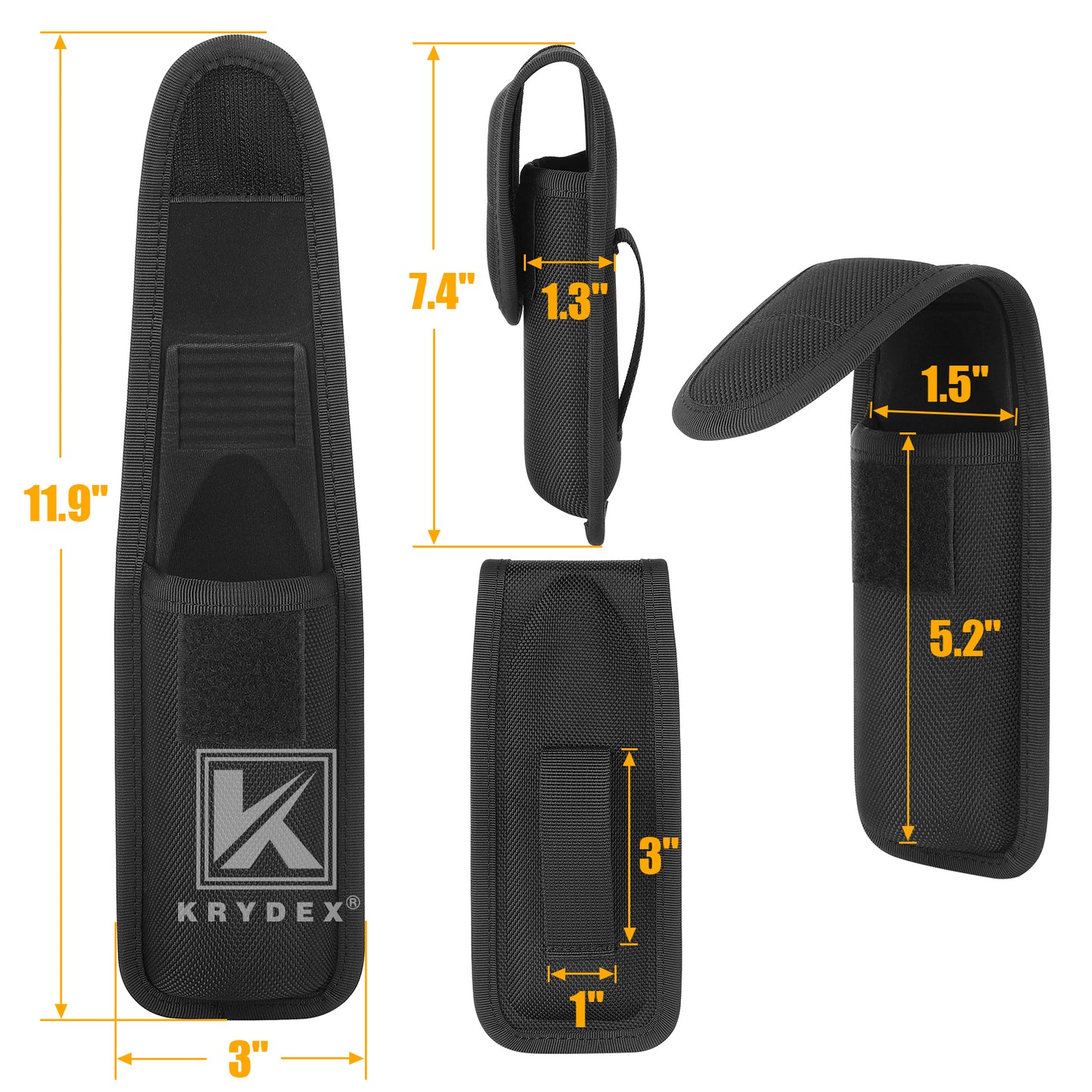 Krydex MK4 Pepper Spray Holder OC Spray Nylon Holster Canisters Pouch for Duty Belt Police Security Law Enforcement Sheriff