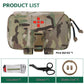 Krydex Tactical Rapid IFAK Pouch – Quick Release Tear-Off Medical Organizer MOLLE/Belt Mountable Trauma Kit 180° Flat Opening with Tourniquet & Shears Holder 500D Cordura