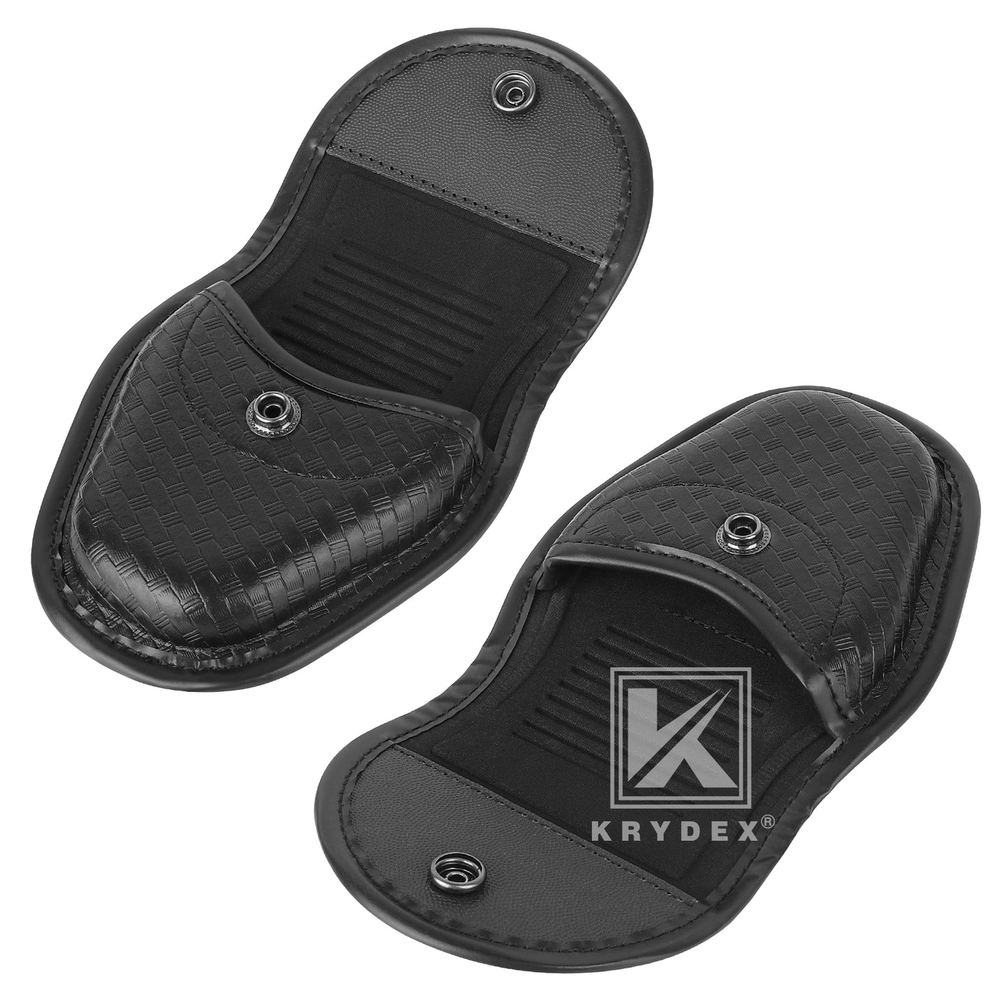 Krydex Hidden Snap Basket weave Handcuff Case Single Handcuff Pouch Fits 2” & 2.25” Duty Belt For Police Law Enforcement & Security Guard Equipment