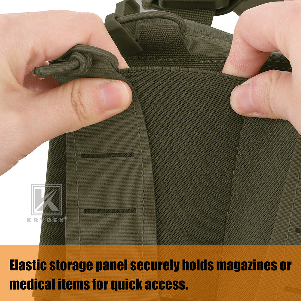 Krydex Tactical Triple Elastic 556 Magazine Pouch Placard GP Pouch Low-Profile Mag Holders for Chest Rig and Vest