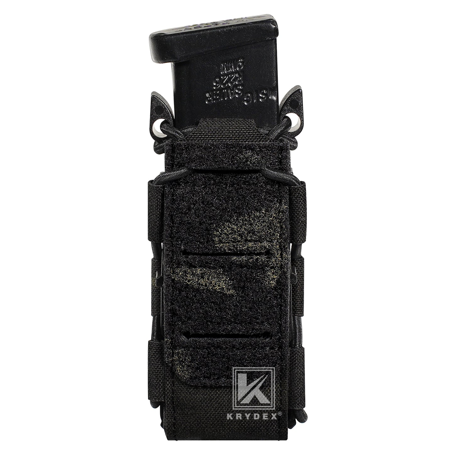Krydex Tactical 9mm Magazine Pouch Open Top Pistol Mag Carrier Rapid Access MOLLE Compatible