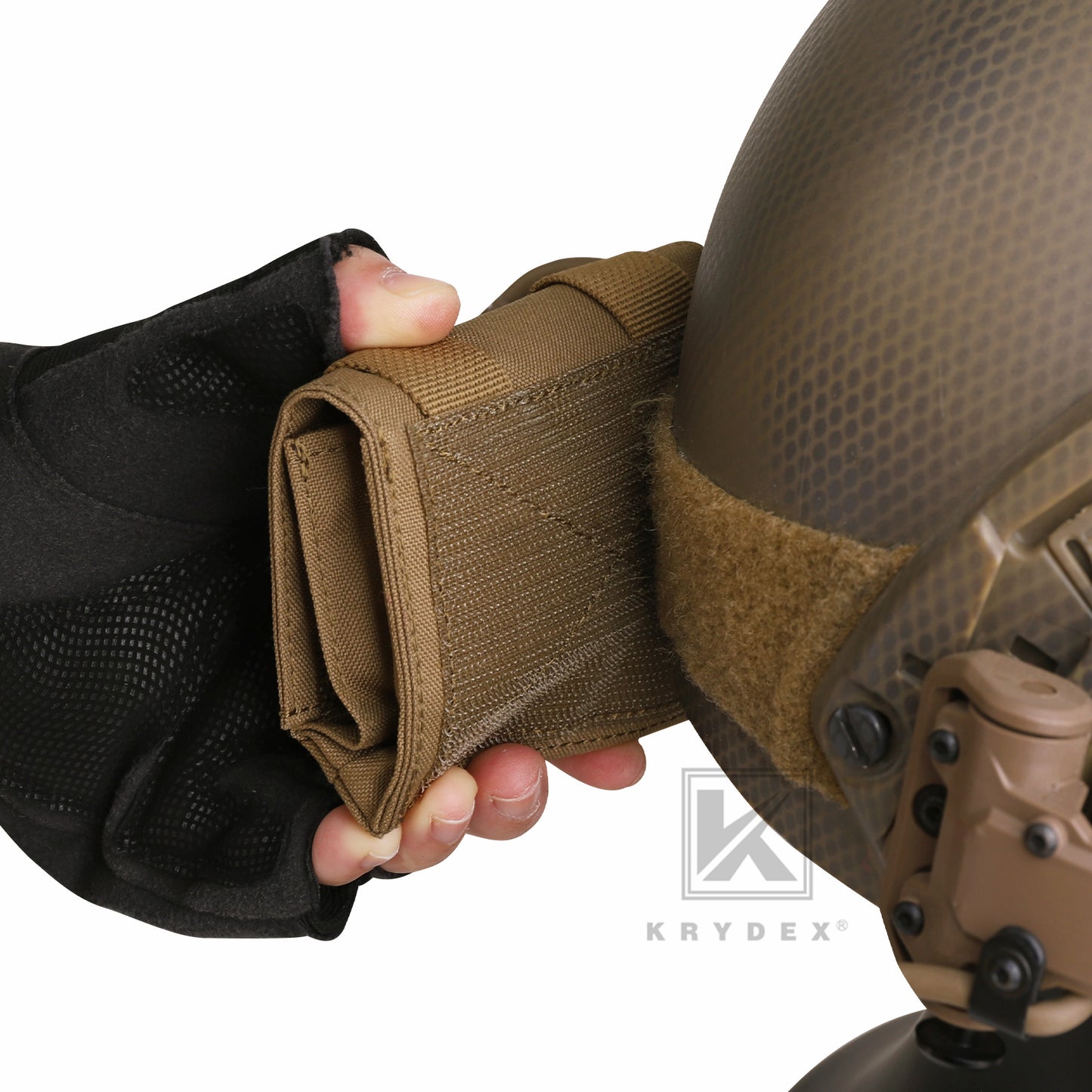 Krydex Tactical Helmet Counterweight Pouch NVG Battery Carrier Removable Holder Helmet Rear Pouch for OPS FAST BJ PJ MH Helmets