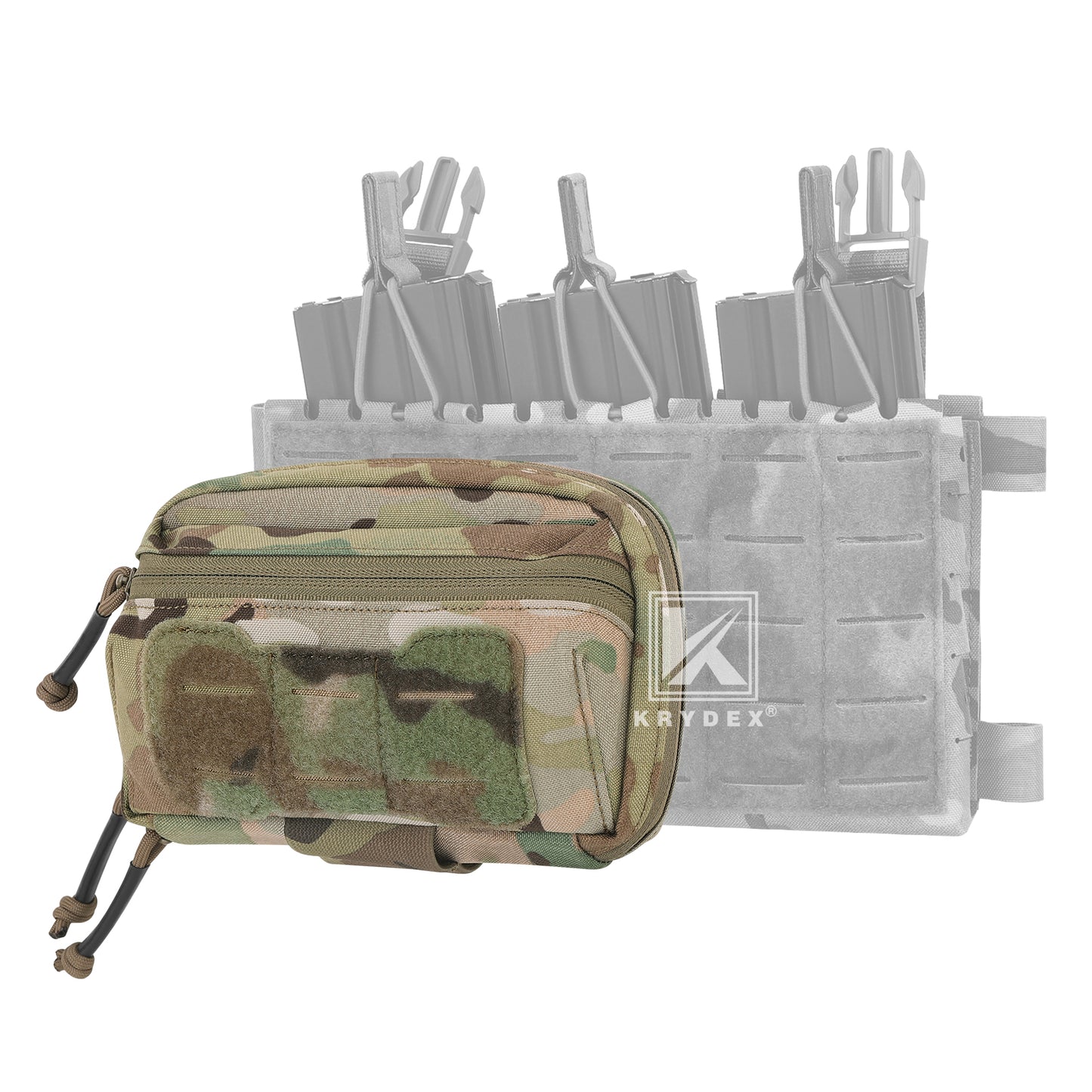 Krydex Tactical Admin Pouch Chest Bag MOLLE Utility Pouch Front Pocket for Vest and Chest Rig