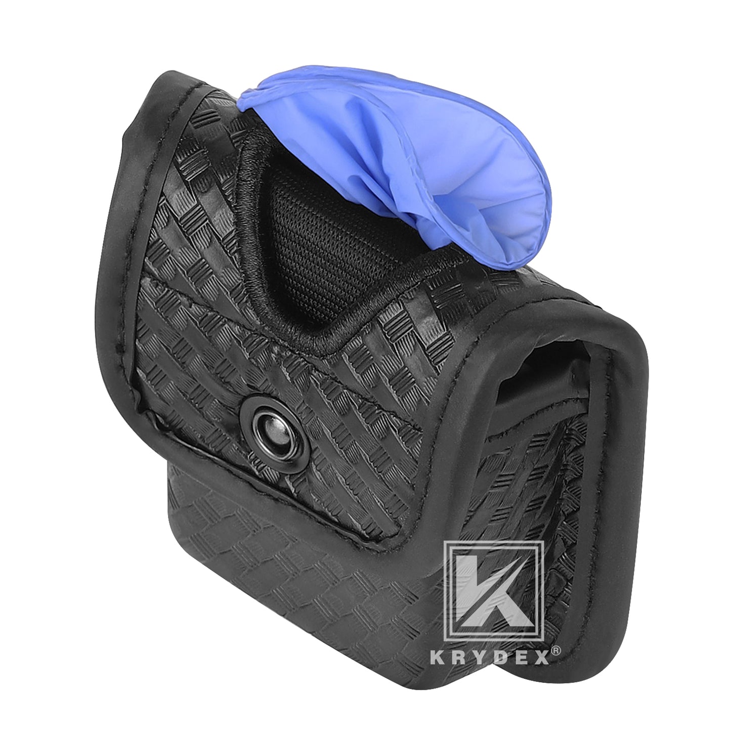 Krydex Glove Holder Basket Weave Molded Pager Pouch Latex Nitrile Disposable Gloves Pouch Fits 2" & 2.25" Duty Belt For Police Firefighter Law enforcement EMT Paramedic First Responders
