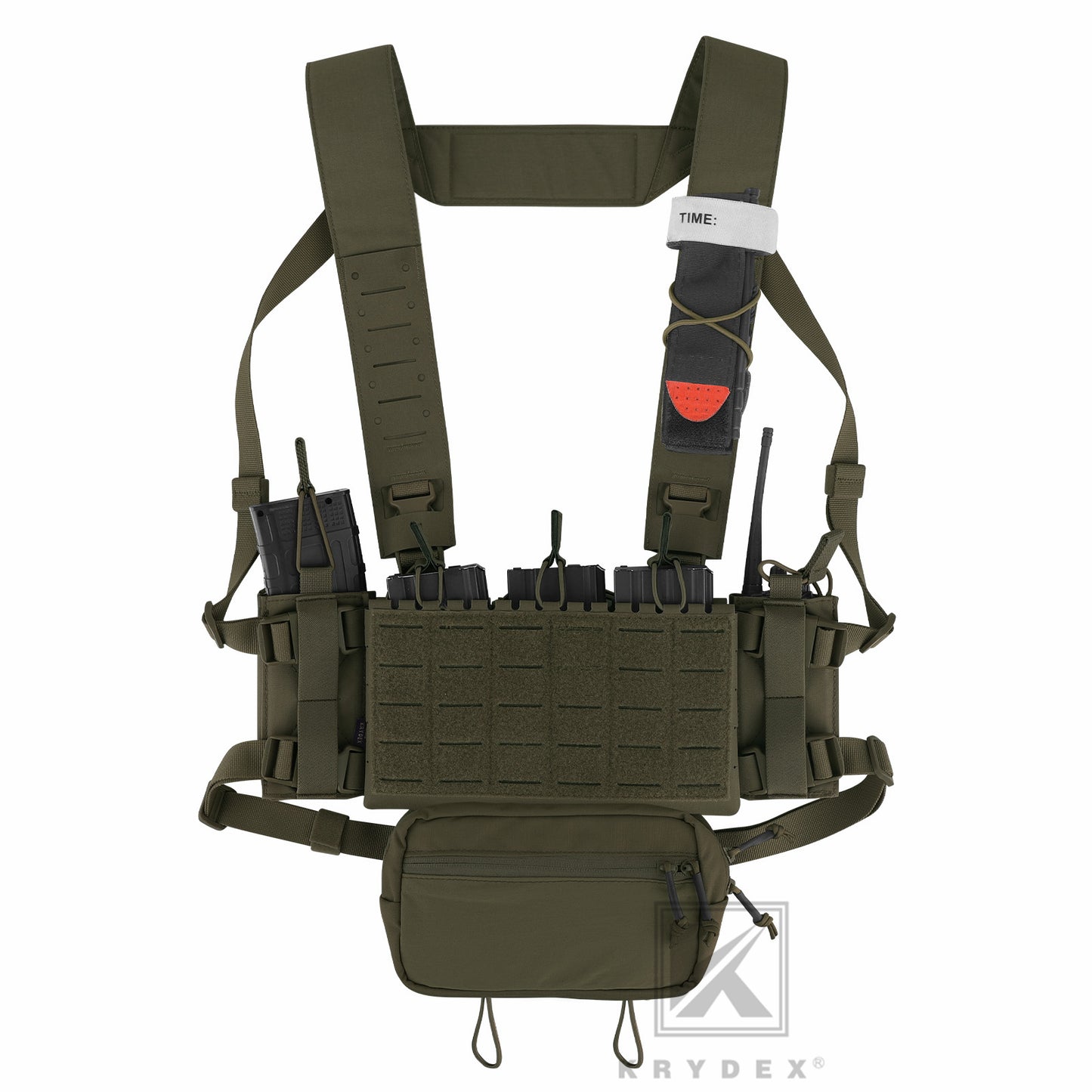 Krydex Tactical Chest Rig Padded Shoulder Strap Laser Cut H-Harness Fat Shoulder Waist Back Strap for Micro Fight Chassic Placard