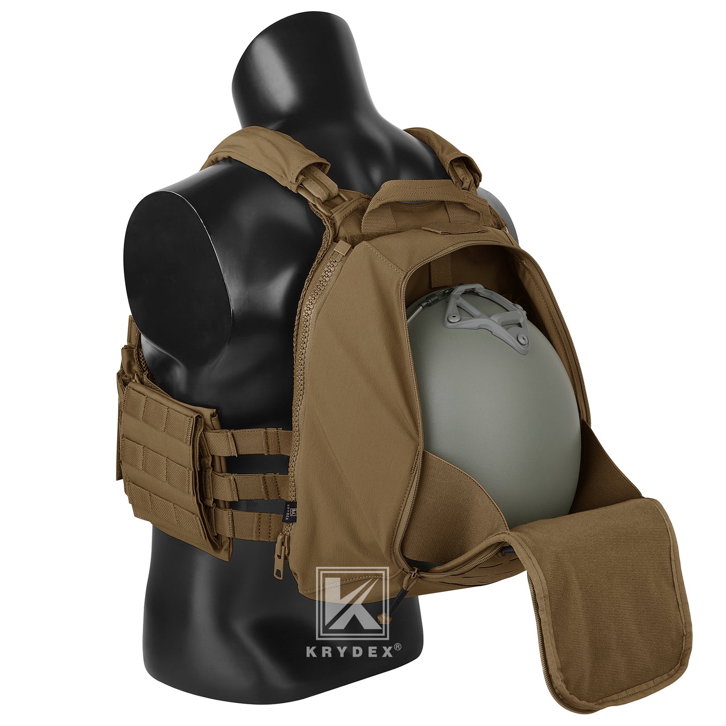 Krydex Tactical Zip-on Back Panel for Scarab Vest MOLLE Helmet Hydration Backpack