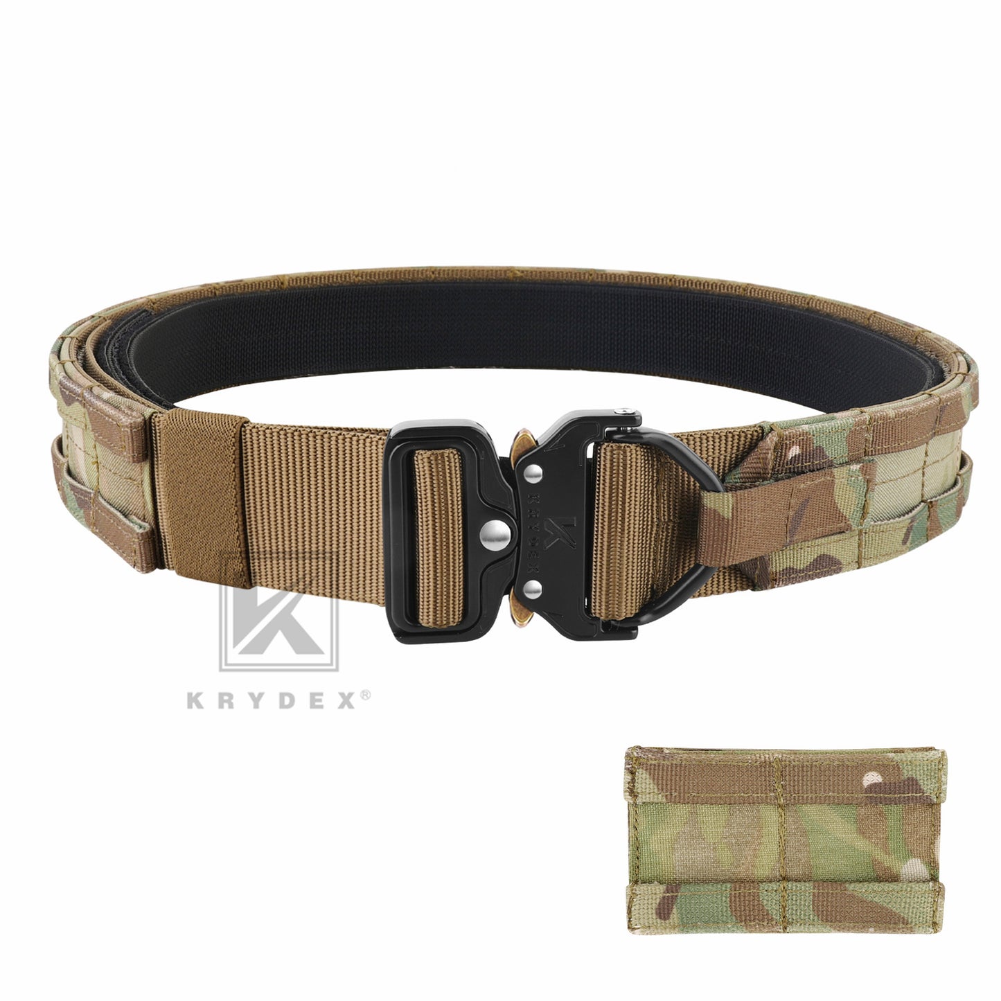 KRYDEX 1.75”& 1.5” Tactical Quick Release MOLLE D-Ring Belt Rigger Duty Gun Belt Outer & Inner Hunting Shooting Belt