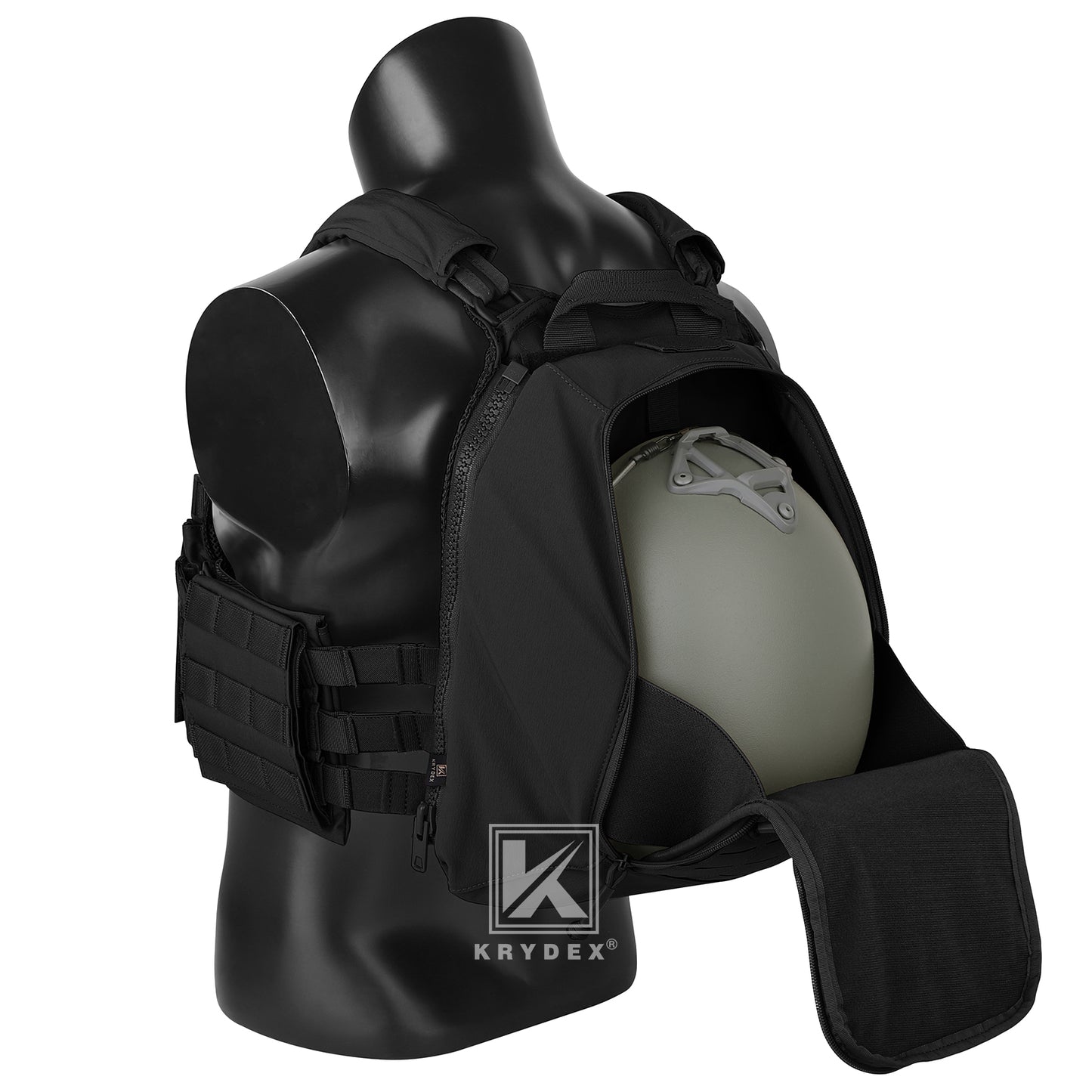 Krydex Tactical Zip-on Back Panel for Scarab Vest MOLLE Helmet Hydration Backpack