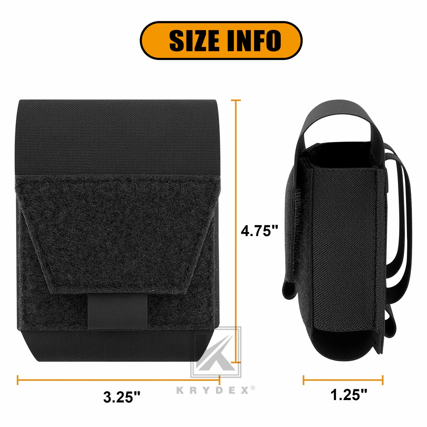 Krydex Handcuff Pouch Case MOLLE / Belt Low Profile Cuff Case Holster Duty Belt Vest Law Enforcement