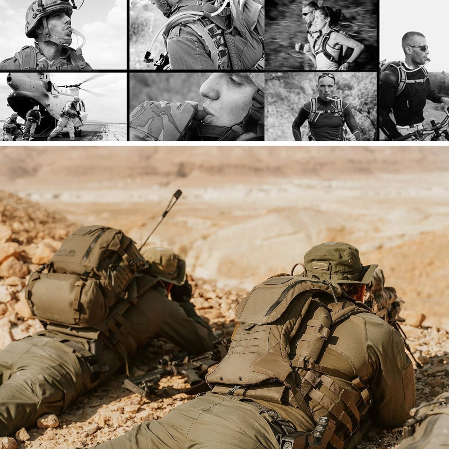 Krydex Tactical 50 oz Hydration Carrier MOLLE Pack Modular Water Bladder Pouch