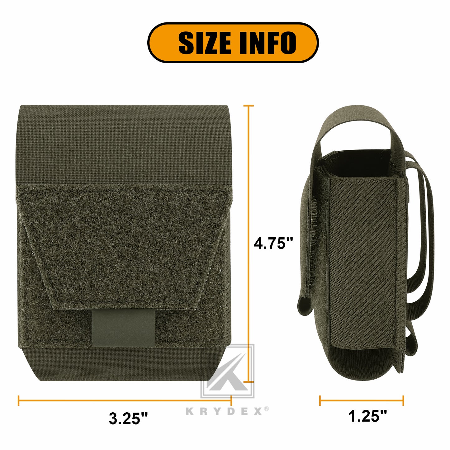 Krydex Handcuff Pouch Case MOLLE / Belt Low Profile Cuff Case Holster Duty Belt Vest Law Enforcement