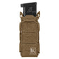 Krydex Tactical 9mm Magazine Pouch Open Top Pistol Mag Carrier Rapid Access MOLLE Compatible