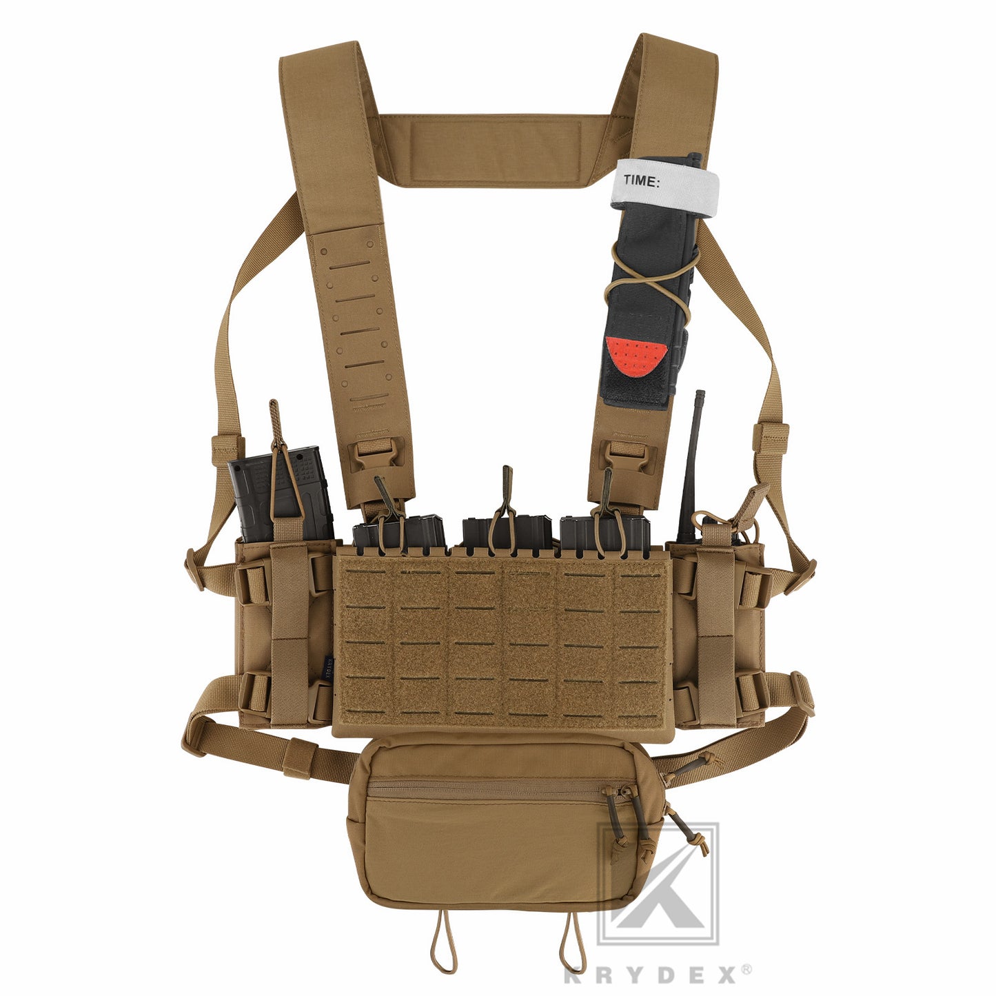 Krydex Tactical Chest Rig Padded Shoulder Strap Laser Cut H-Harness Fat Shoulder Waist Back Strap for Micro Fight Chassic Placard