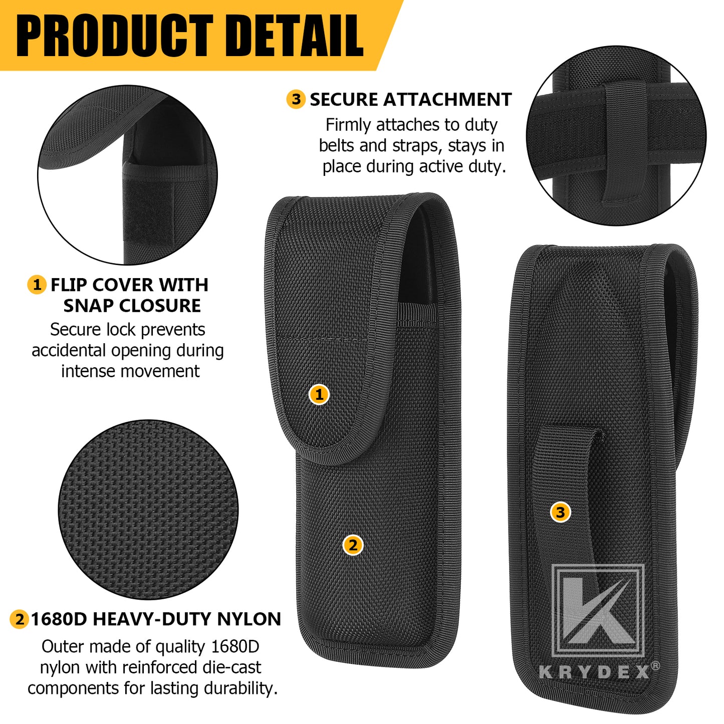 Krydex MK4 Pepper Spray Holder OC Spray Nylon Holster Canisters Pouch for Duty Belt Police Security Law Enforcement Sheriff