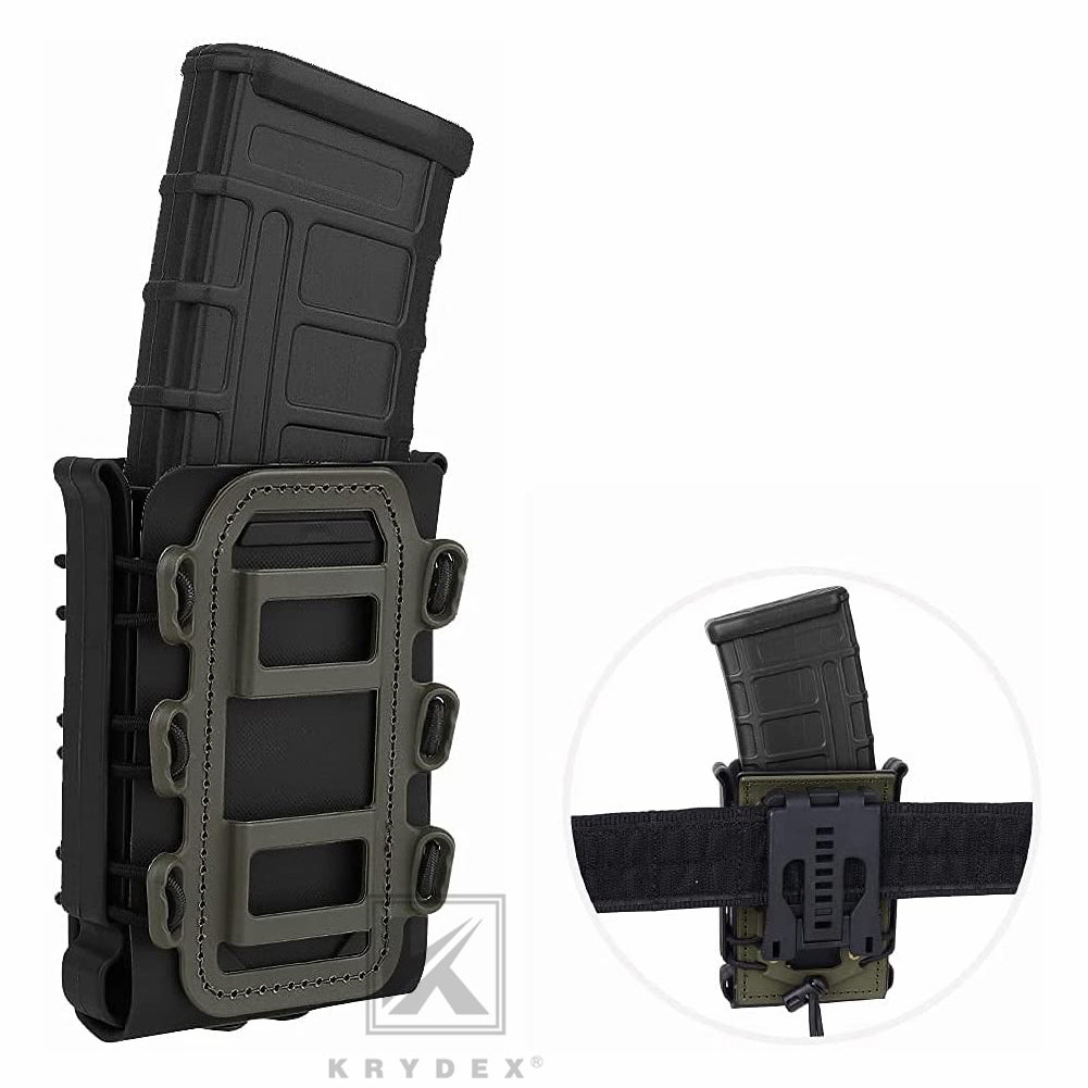 KRYDEX Soft Shell 5.56mm 7.62mm Mag Pouch Magazine Carrier with Clip