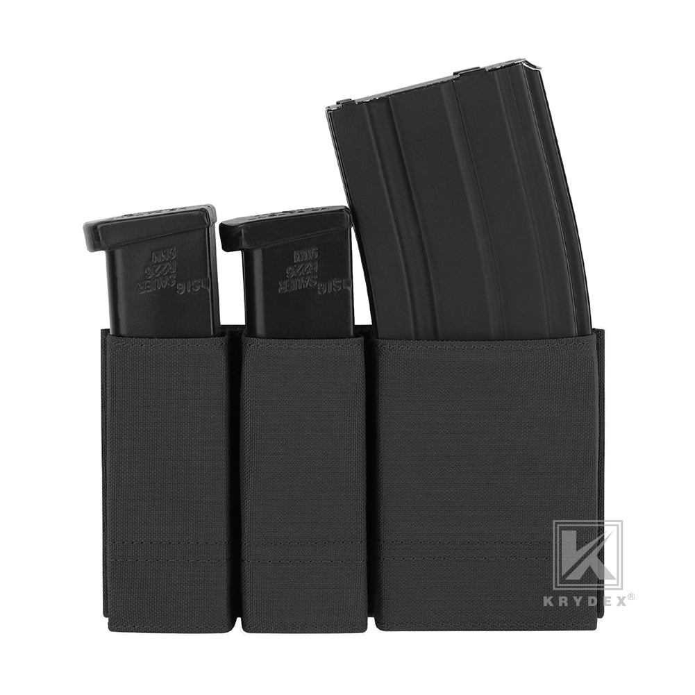 Krydex Tactical Double 9mm & 5.56 Magazine Pouch Mag Holder Duty Belt & Molle Compatible