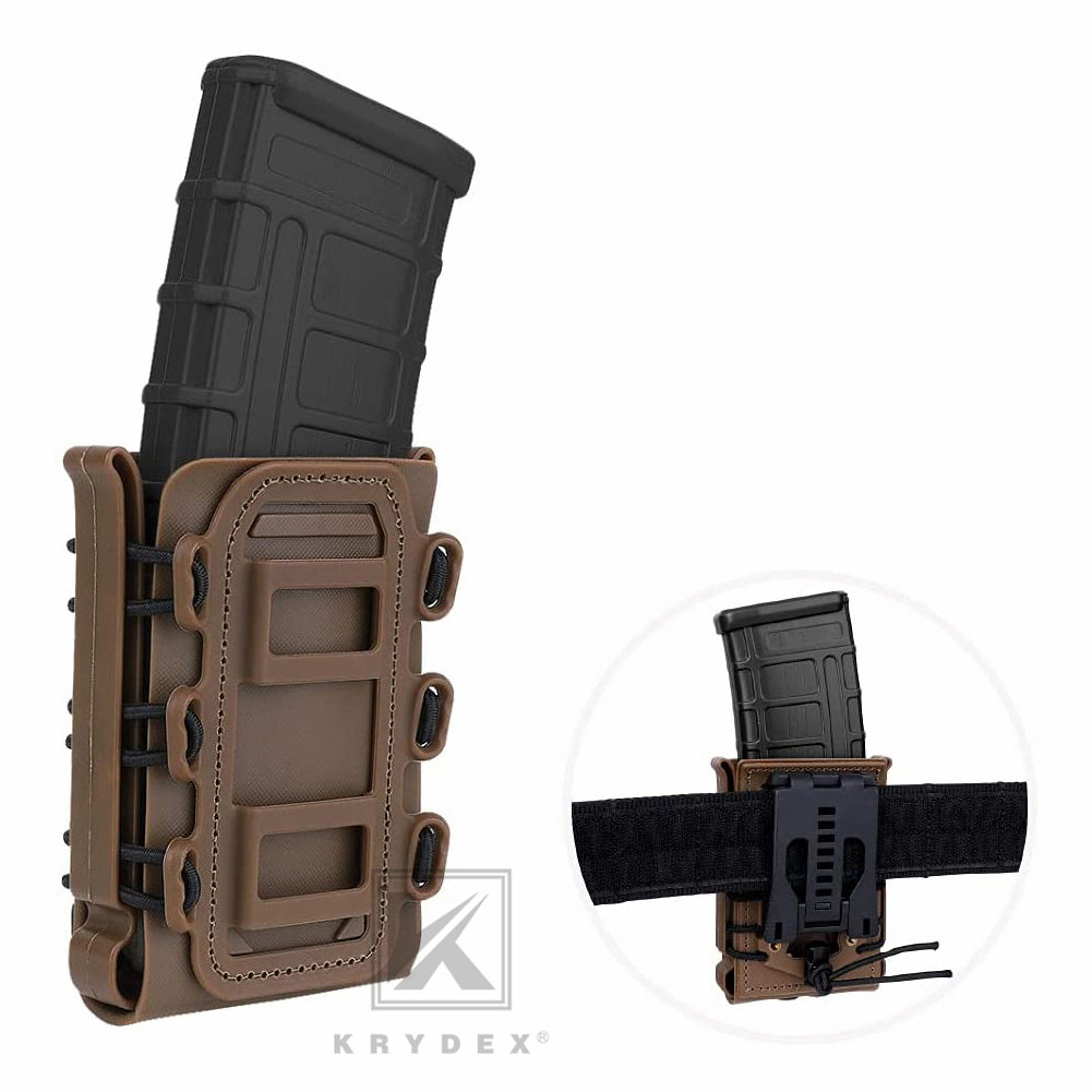 KRYDEX Soft Shell 5.56mm 7.62mm Mag Pouch Magazine Carrier with Clip