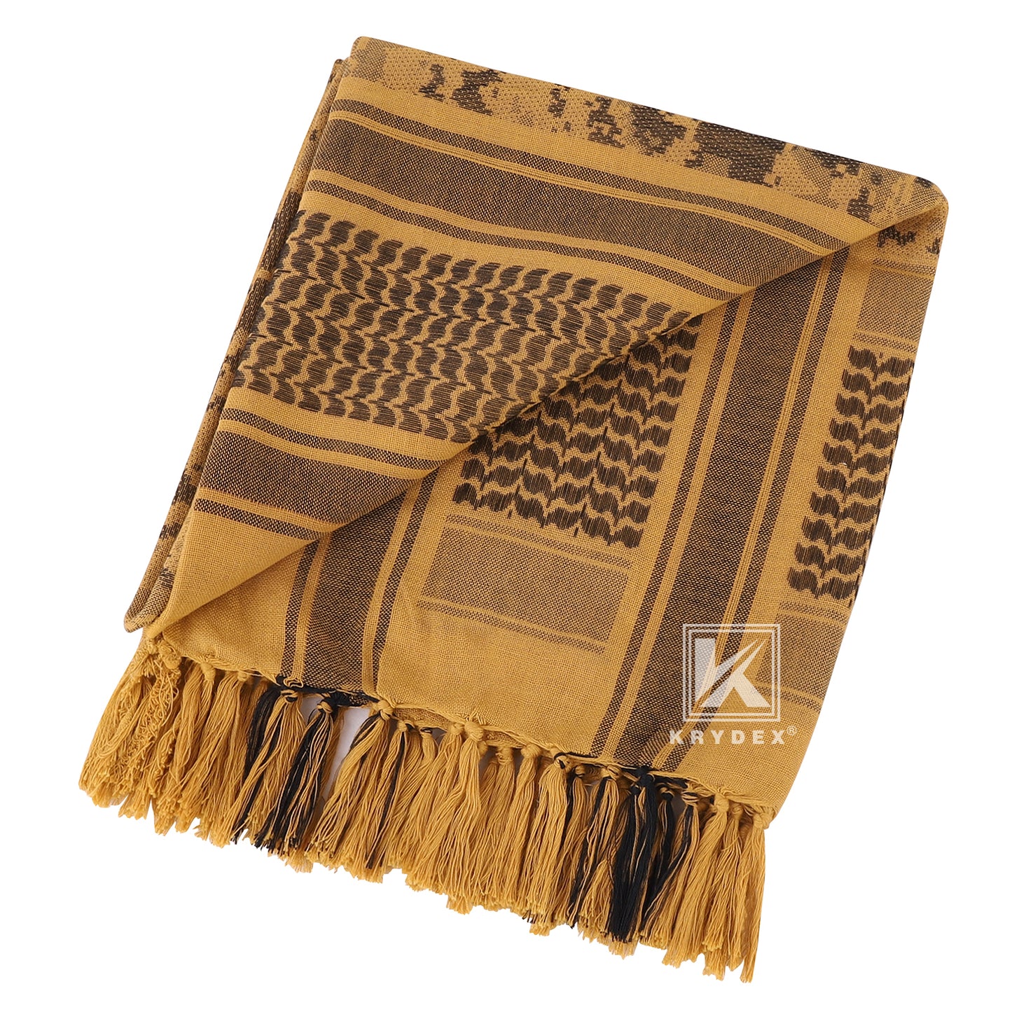 Krydex Tactical Scarf Headwrap Facecover Cotton Shemagh Breathable Balaclava Face Mask Neck Gaiter 43” x 43”