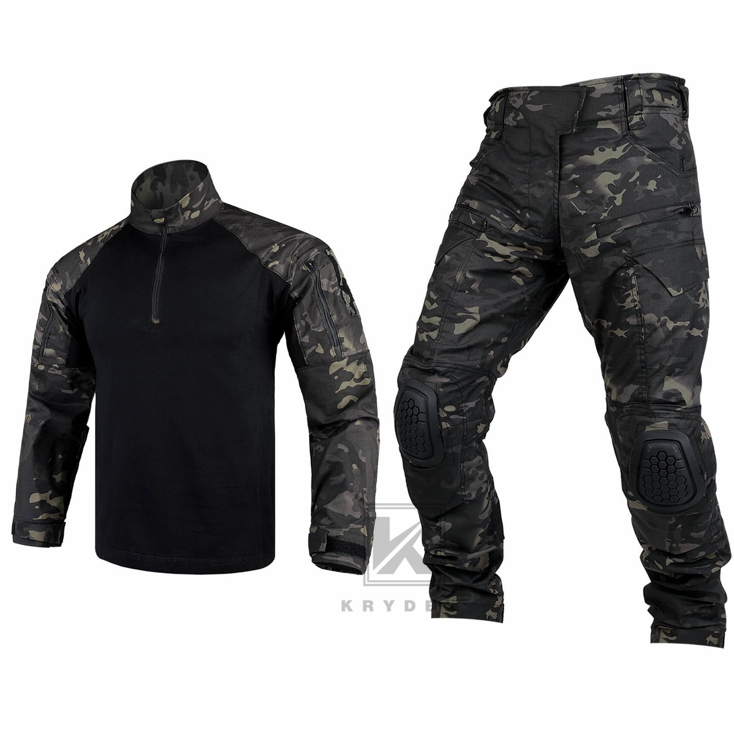 Krydex Tactical Men’s G4 Combat Pants and Shirt with Knee and Elbow Pads Uniform