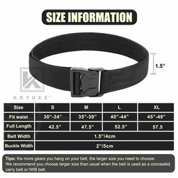 KRYDEX Tactical Duty Belt 1.5 in Double Layer Quick Release Heavy