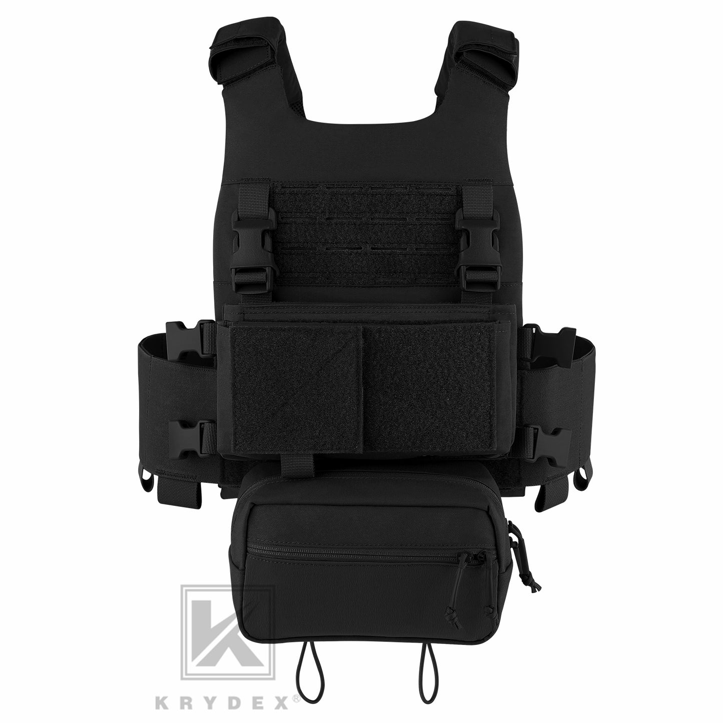 KRYDEX Low Vis Slick Plate Carrier FCS Tactical Molle Vest Elastic Cummerbund Micro Fight MK3 Chassis Drop SACK Pouch