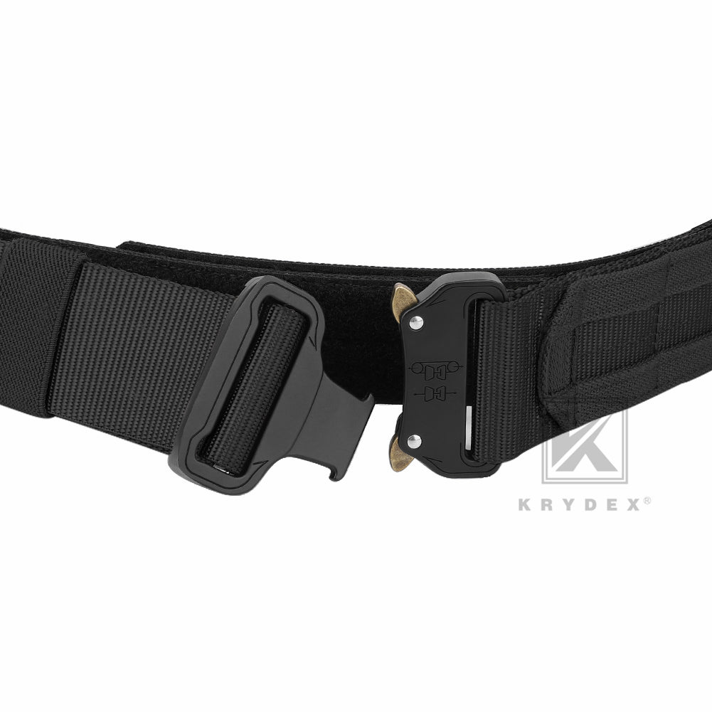 KRYDEX Quick Release 1.5"-1.75" Heavy Duty Metal Buckle Molle Rigger Outer & Inner Belt Airsoft Battle Tactical Outdoor Adjustable Waistband