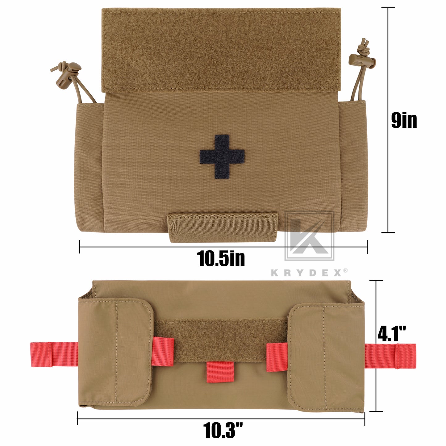 Krydex Tactical First AID Trauma Roll Up Medic Pouch EMT IFAK Dangler Drop Dump Pouch for Vest Chest Rig