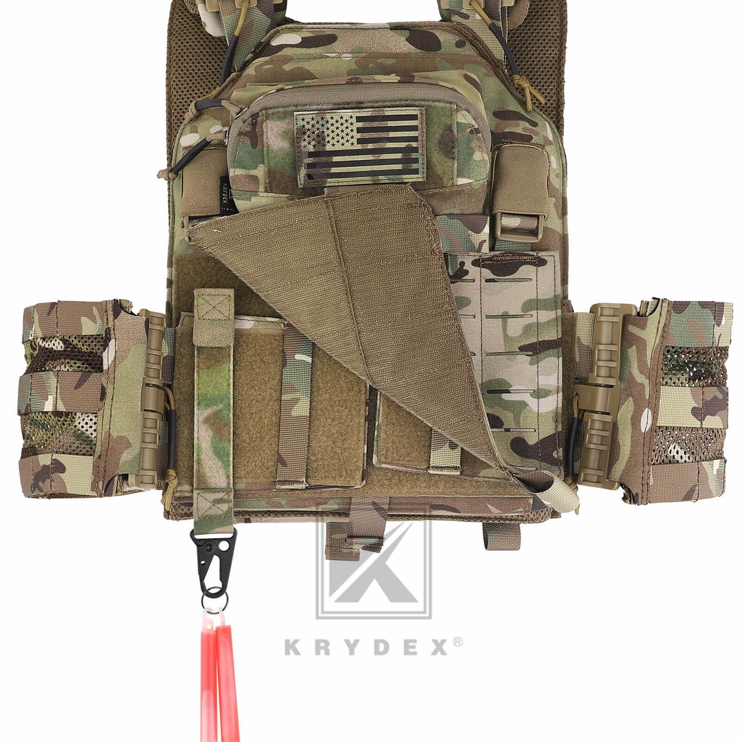 Krydex Tactical Belt Keeper Utility Hook Key Holder Keychain Gloves Carabiner Chemstick Clip MOLLE / Hook & Loop Battle Belt & Plate Carrier