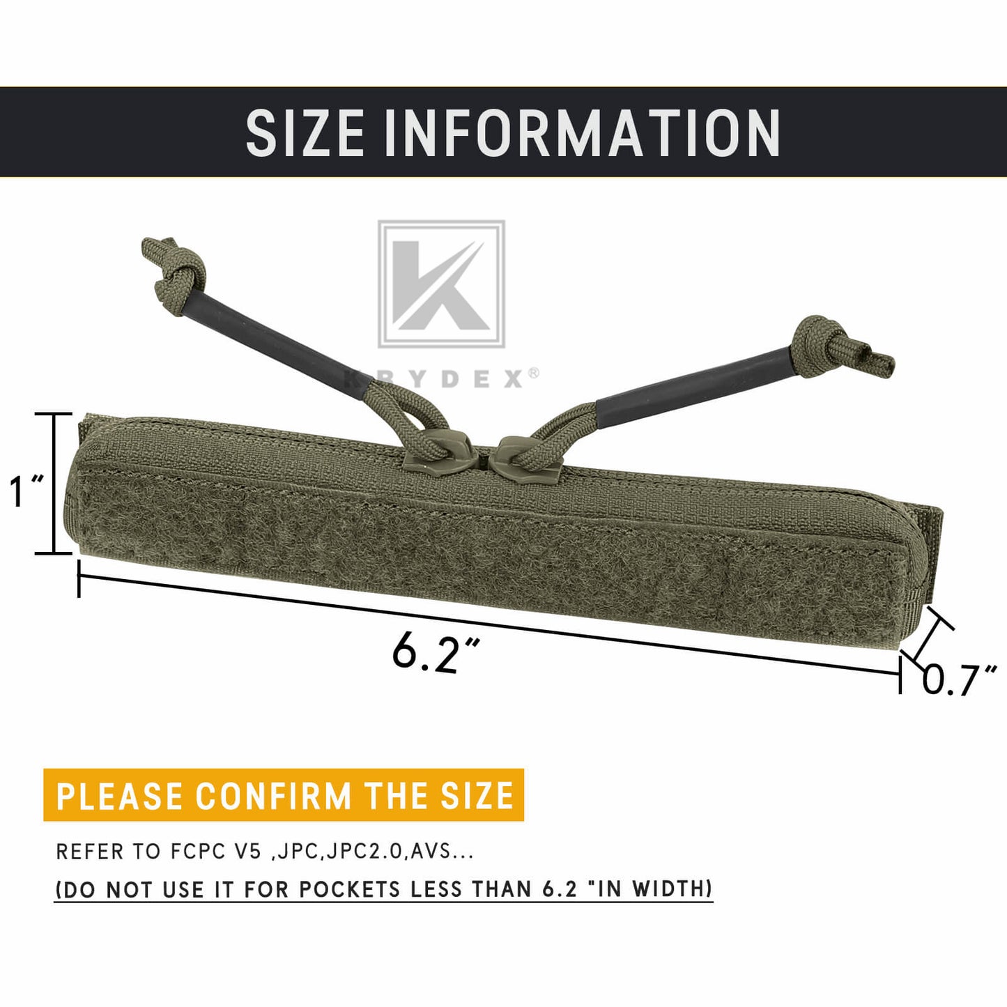 Krydex Tactical Vest Admin Pocket Zipper Insert Chest Full Two Way Zip For FCPC V5 JPC2.0 Carrier