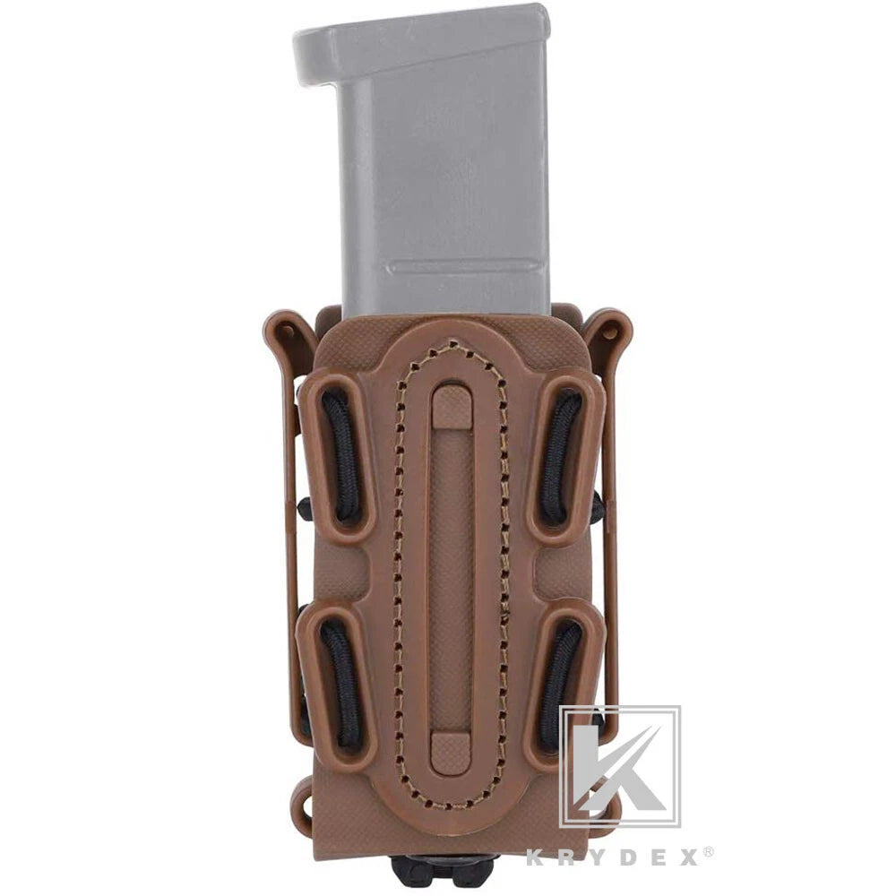 KRYDEX Soft Shell 9mm Pistol Mag Pouch Magazine Carrier Holder with Belt Clip Short