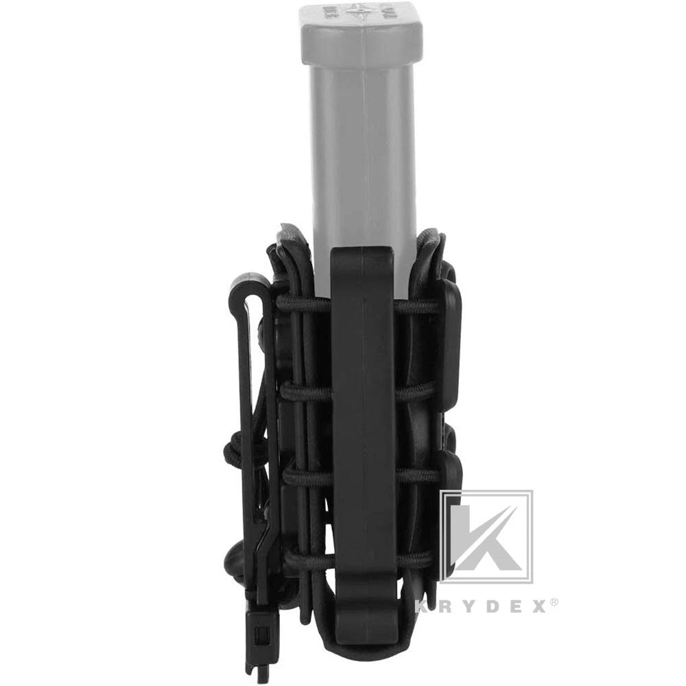 KRYDEX Soft Shell 9mm Pistol Mag Pouch Magazine Carrier Holder with Belt Clip Short