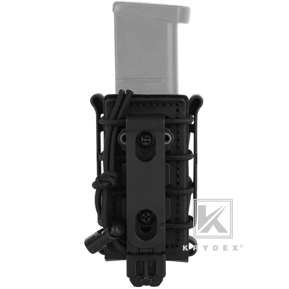 KRYDEX Soft Shell 9mm Pistol Mag Pouch Magazine Carrier Holder with Belt Clip Short