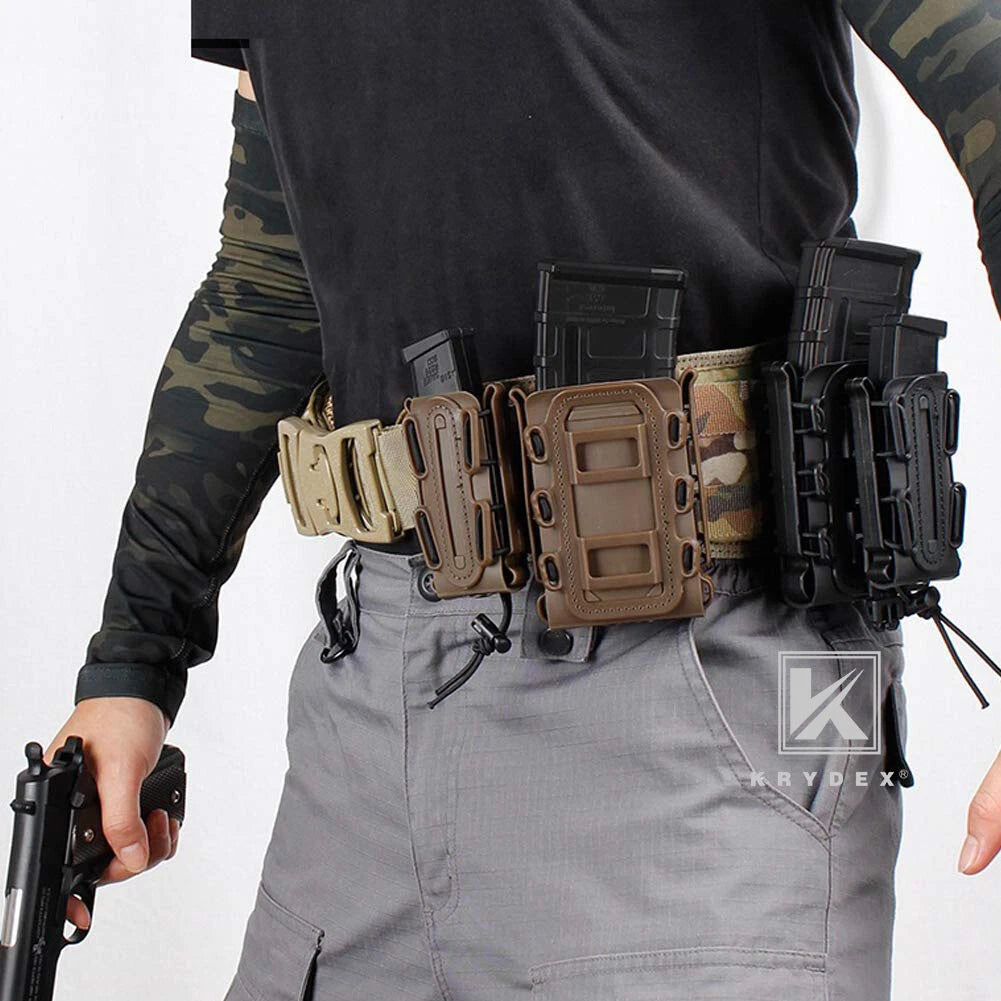 KRYDEX Soft Shell 9mm Pistol Mag Pouch Magazine Carrier Holder with Belt Clip Short