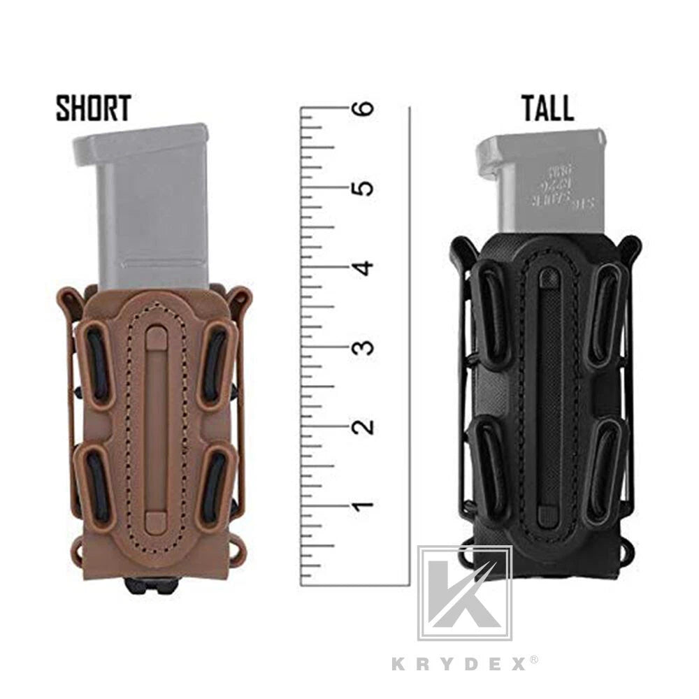 KRYDEX Soft Shell 9mm Pistol Mag Pouch Magazine Carrier Holder with Belt Clip Short
