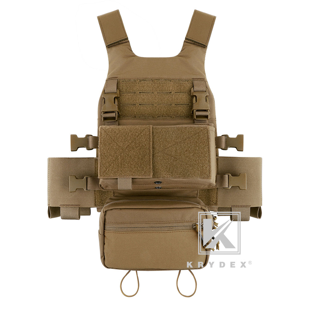 KRYDEX Low Vis Slick Plate Carrier Chest Rig 2 in 1 Placard Drop Pouch  Green