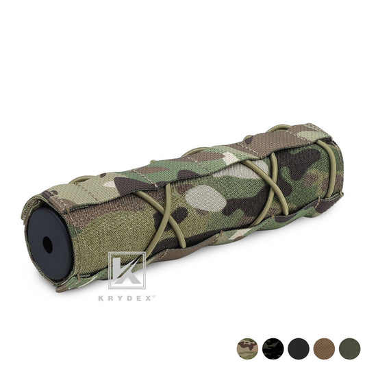 KRYDEX Tactical 7" 18cm Suppressor Silencer Protective Cover Muffler Shield Sleeve Cover Shooting Hunting Airsoft Camouflage Purpose