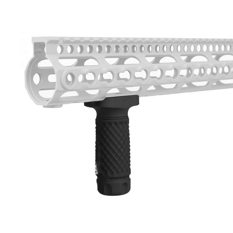 Tactical KeyMod GolfBall Pattern ForeGrip Aluminum Short Vertical Grip w Storage