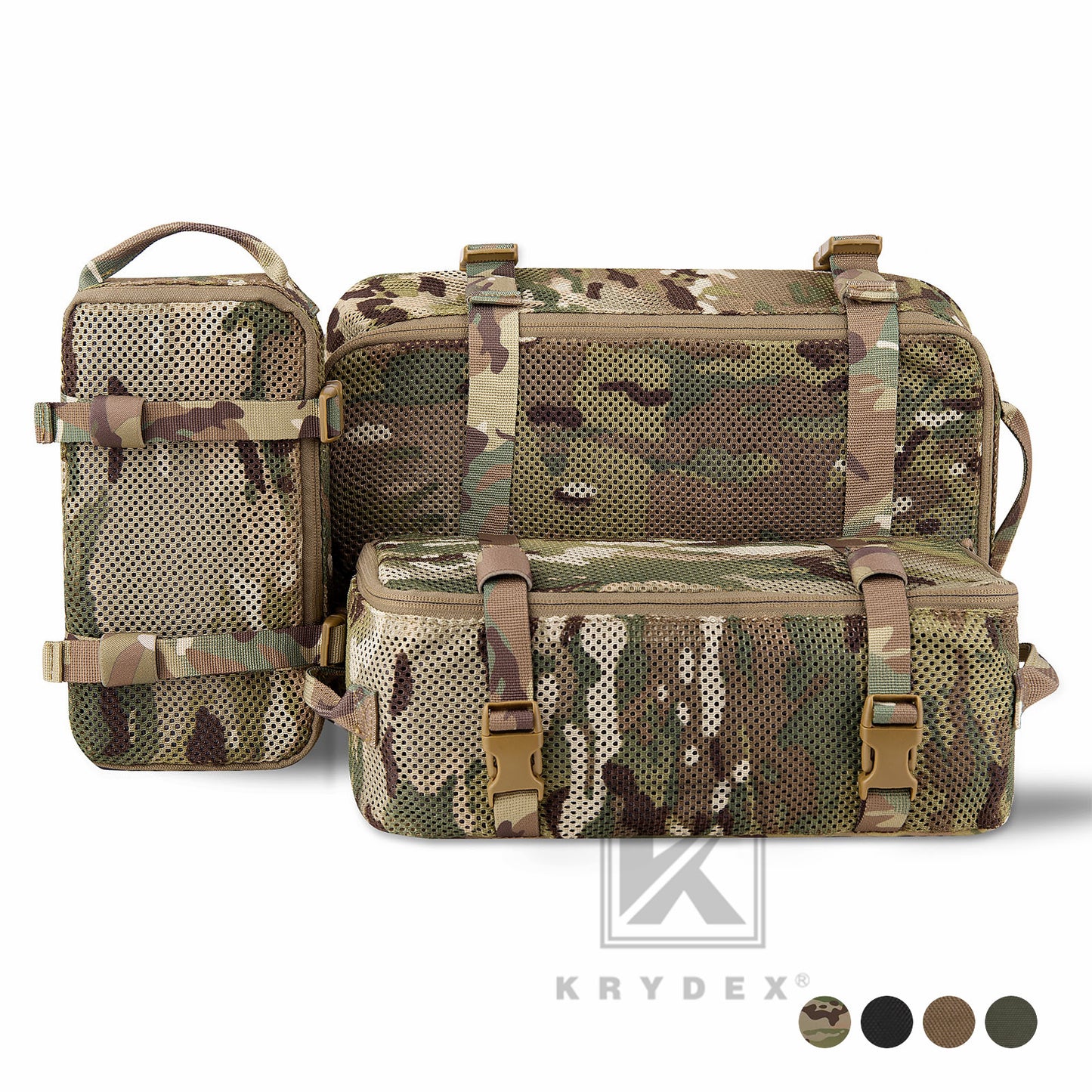 KRYDEX Tactical Modular Pouch Set Outdoor Backpack Organizer Travel Suitcase Packing Cubes
