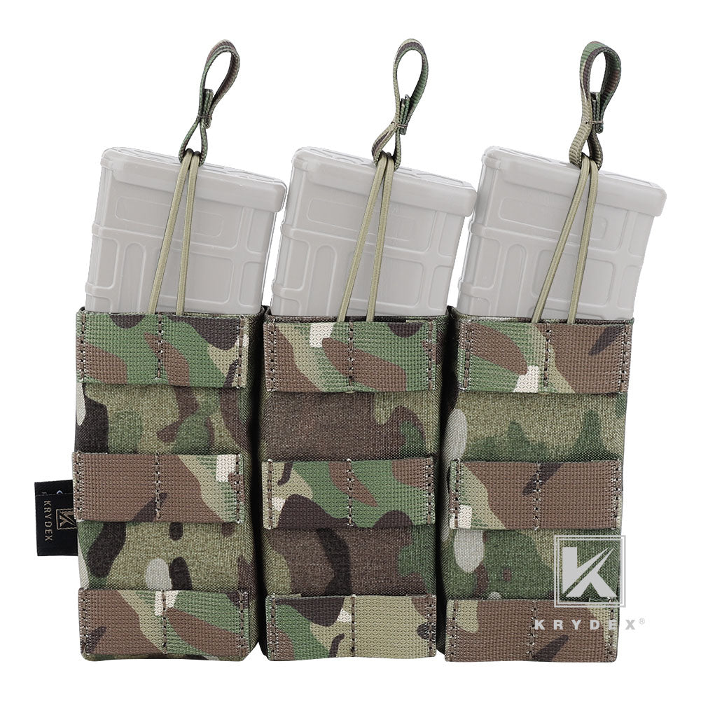 KRYDEX Triple 5.56 .223 M4 M16 AR15 Open Top Mag Pouch