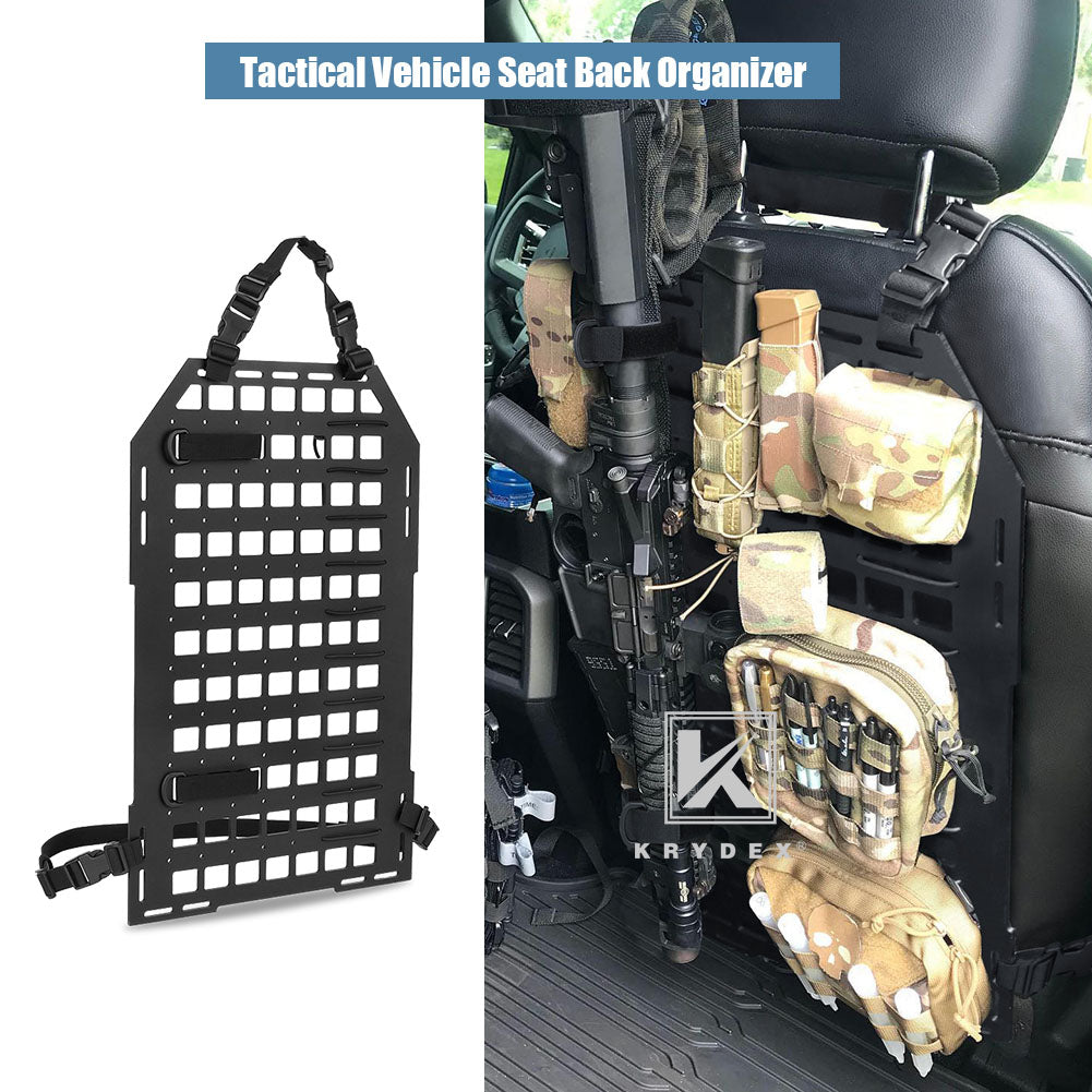 KRYDEX Tactical Rigid MOLLE Panel Vehicle Car Seat Back Gun Rack Display Storage