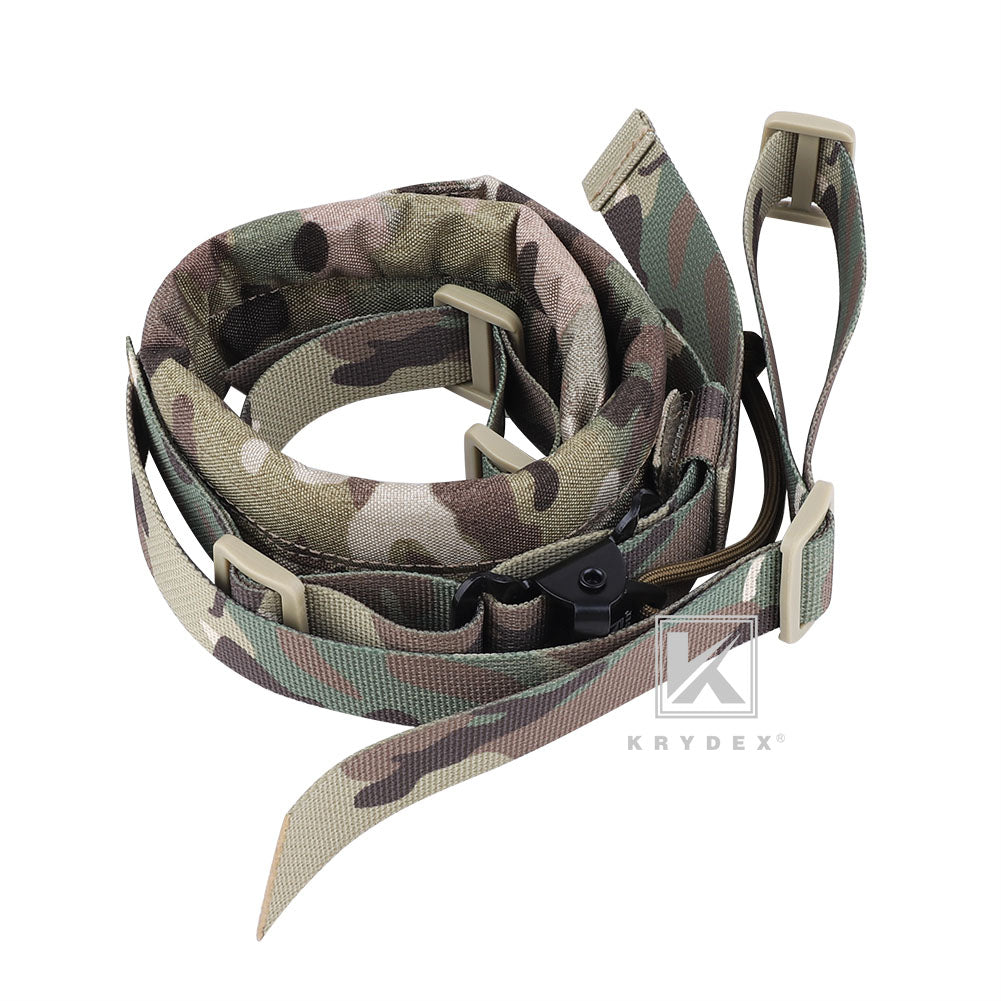 KRYDEX Modular 2-to-1 Point Padded Tactical Sling – Coyote Brown, Quick Adjust, Ambidextrous